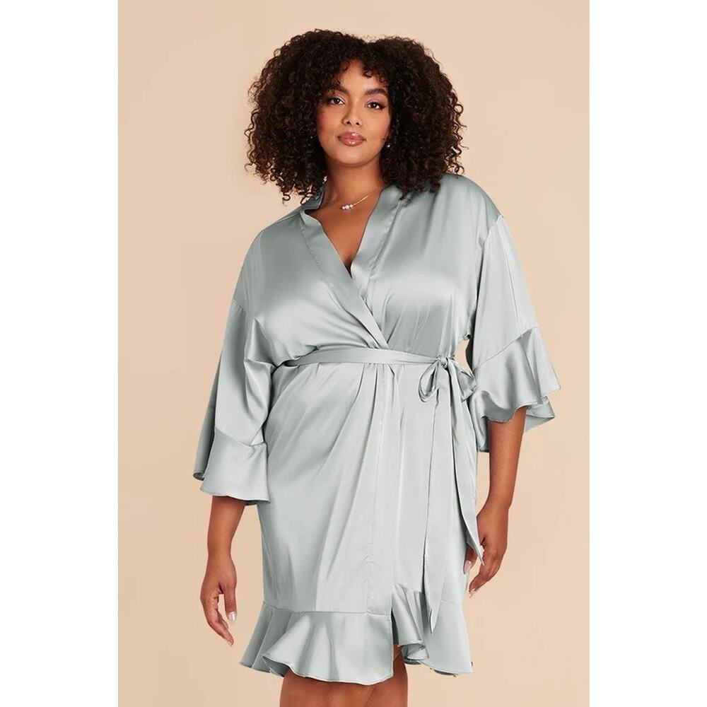 Birdie Grey intimates wrap robe grey sz xl/xxl bridesmaid wedding sleepwear
